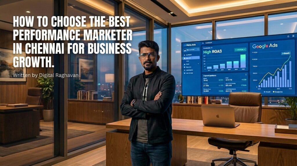 Performance marketing consultant in Chennai analyzing Google Ads and Meta Ads campaign data